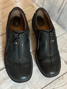 Clarks Autisan Black Leather Active Wear Comfortable Loafer Women’s Size 11M